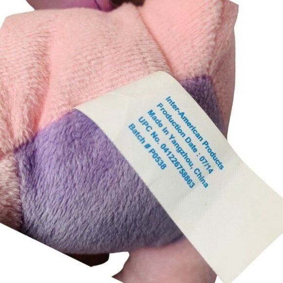 Inter American Plush Pink Dragon Purple Glitter Wings Stuffed Animal Toy 12” - Picture 5 of 5